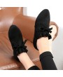 Comfortable Women Pointed Toe Flat Shoes Casual Bowknot Decoration Suede Shoes