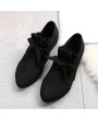 Comfortable Women Pointed Toe Flat Shoes Casual Bowknot Decoration Suede Shoes