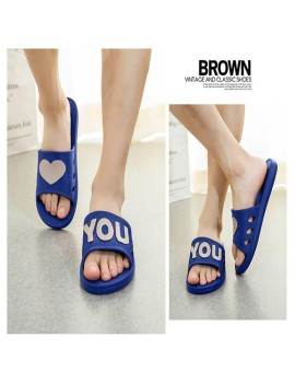 Men Women Summer Slippers Non-slip Indoor Outdoor Couple Slippers Love Heart