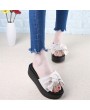 Fashion Large Bowknot Sandals Slippers Women Platform Shoes Summer Beach Shoes