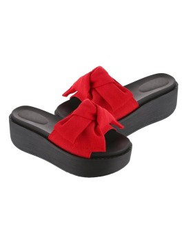 Fashion Large Bowknot Sandals Slippers Women Platform Shoes Summer Beach Shoes