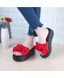 Fashion Large Bowknot Sandals Slippers Women Platform Shoes Summer Beach Shoes