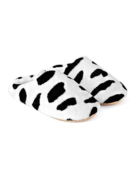 Anti-skid Slippers Soft Plush Milk Cow Pattern Home Slipper Coral Velvet Shoes