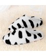 Anti-skid Slippers Soft Plush Milk Cow Pattern Home Slipper Coral Velvet Shoes