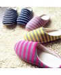 Striped Cloth Bottom Couples Warm Slippers Non Slipping Shoes for Men & Women