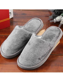 Plush Indoor Home Women Men Anti Slip Shoes Soft Warm Cotton Silent Slippers