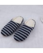 Striped Cloth Bottom Couples Warm Slippers Non Slipping Shoes for Men & Women