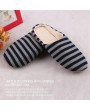 Striped Cloth Bottom Couples Warm Slippers Non Slipping Shoes for Men & Women