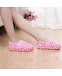 Lovely Dots Indoor Slippers Ankle Wrapped Soft Cotton Non-slip Sole Slippers