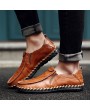 Lightweight Men Casual Shoes Slip On Breathable Men Soft Leather Flat Loafers