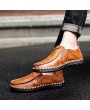 Lightweight Men Casual Shoes Slip On Breathable Men Soft Leather Flat Loafers