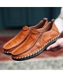 Lightweight Men Casual Shoes Slip On Breathable Men Soft Leather Flat Loafers