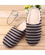 Striped Cloth Bottom Couples Warm Slippers Non Slipping Shoes for Men & Women