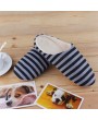 Winter Warm Soft Plush Indoor Home Floor Anti-skid Slippers Striped Cloth