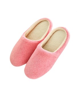 Anti-slip Velvet Plush Warm Slippers Solid Color Soft Indoor Slippers Shoes