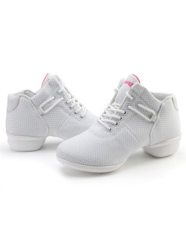 Soft Bottom Breathable Dance Shoes With Net Vamps Increased Dance Sneakers