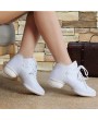 Soft Bottom Breathable Dance Shoes With Net Vamps Increased Dance Sneakers