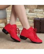 Soft Bottom Breathable Dance Shoes With Net Vamps Increased Dance Sneakers