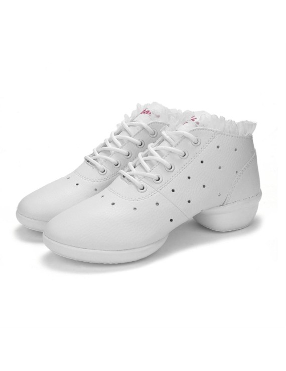 Women Dance Shoes Soft Cow Leather Shoes Sneakers Anti-slip Dance Shoes