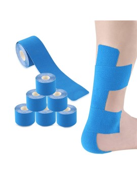 Cross-boundary best-selling type I muscle sports bandage professional running fitness knee and ankle strain tape blue (5cm*5m)