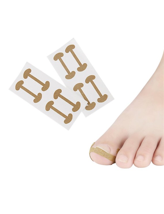 Toe finger on toenail groove embedded nail orthodontic device female toe roll nail patch quick pedicure deformable skin tone (4 patch/board)