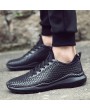 Anti-Slip Wear Resistant Braid Men Running Shoes Breathable Sports Sneaker