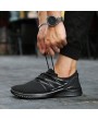 Fly Line Mesh Upper Breathable Sneakers Anti-skid Casual Sports Shoes For Men