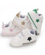 Four seasons casual shoes for 0-1 year old newborn with soft sole pentangle star baby walking shoes with pink inner length of 11CM / 67g