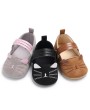 Spring and autumn style 0-1 year old cartoon shoes thin silicone soft sole anti-slip baby walking shoes black 12CM 35g