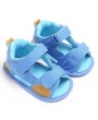 Baby shoes summer 0-1 year old soft soled Velcro perforated breathable baby sandals light blue 12CM/ 40g