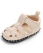 0-1 year old PU male baby feet sandals rubber sole breathable non-slip toddler shoes apricot color 11CM/ 56g