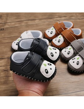 Spring and autumn 0-1 year old baby cartoon panda toddler shoes rubber shoes brown 12CM/76 grams of non-slip shoes