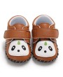 Spring and autumn 0-1 year old baby cartoon panda toddler shoes rubber shoes brown 12CM/76 grams of non-slip shoes