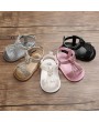 Soft soles for 0-1 year old female baby sandals breathable baby walking shoes 11CM/46 g gold inside