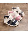 Summer soft soles 0-1 year old baby shoes, soft soles, cloth soles, non-slip, breathable toddler shoes, white and grey, with an inner length of 11cm