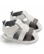 Summer soft soles 0-1 year old baby shoes, soft soles, cloth soles, non-slip, breathable toddler shoes, white and grey, with an inner length of 11cm