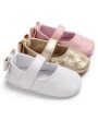 Baby shoes female baby soft embroidered toddler shoes white 13CM/ 48g