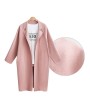 Solid Color Long Section Turn-collar Cocoon Type Wind Coat Plus Size for Women