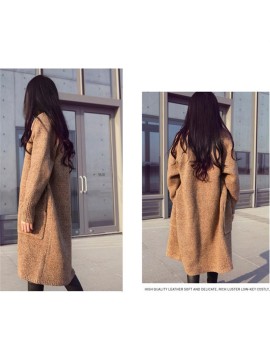 Autumn Women Fashion Casual Long Knit Sweater Long Sleeve Cardigan Coat