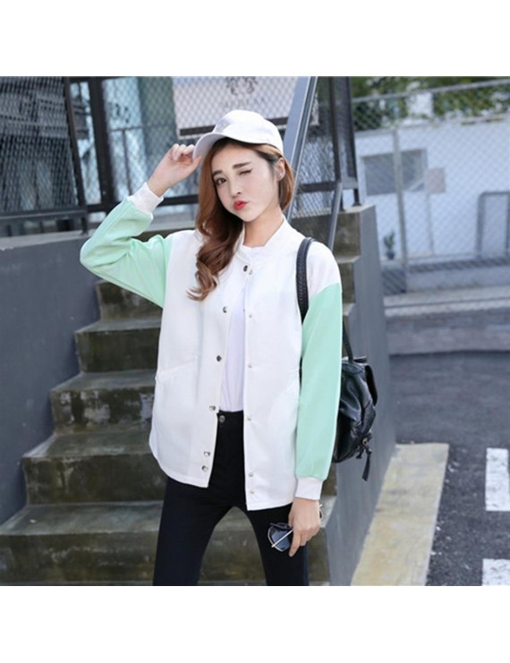 Candy Color Space-wadding Baseball Jackets Casual Loose Outwear for Women