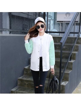 Candy Color Space-wadding Baseball Jackets Casual Loose Outwear for Women