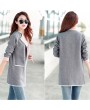 Autumn Winter Medium Length Knitting Cardigan Loose Long Sleeve Coat for Women