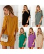 Autumn Fashion Women Solid Color Dress Sexy Ladies Round Neck Female Dress