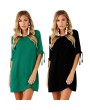 Autumn Fashion Women Solid Color Dress Sexy Ladies Round Neck Female Dress