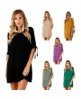 Autumn Fashion Women Solid Color Dress Sexy Ladies Round Neck Female Dress