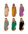 Autumn Fashion Women Solid Color Dress Sexy Ladies Round Neck Female Dress