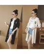 Women Loose Long Cardigan Summer Fashion Floral Printed Sunscreen Clothing