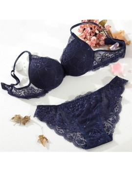 Sexy Lace Bra Set Push Up Seamless Embroidery Erotic Lingerie Women Underwear