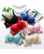 Teen Girl Bra Upper Thin & Lower Thick Push-up Lace Bra with 4-hooks Closure