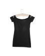 Women Ripped T-shirts Top Cutout Clubwear Cut out Tee Club Goth Punk Rave